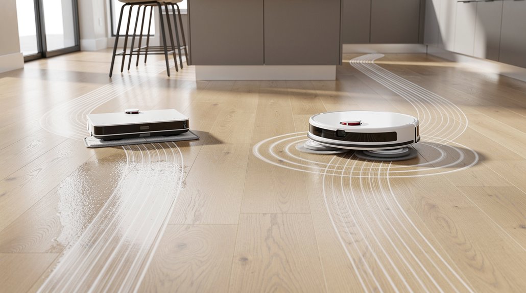 moisture aware systematic floor navigation