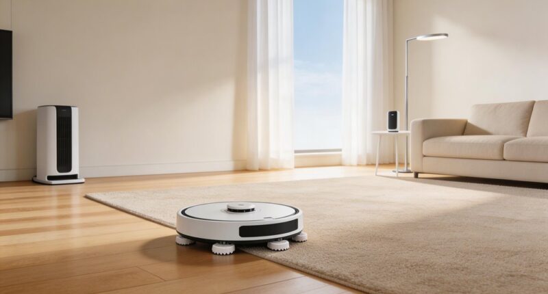 robot mops lift on carpets