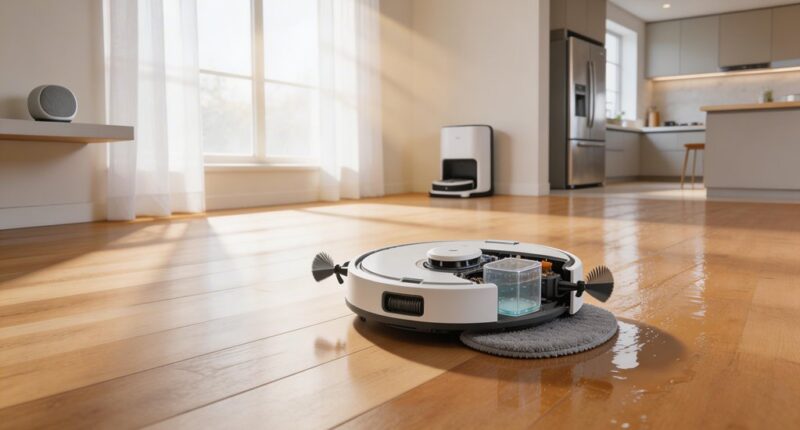 simultaneous vacuuming and mopping