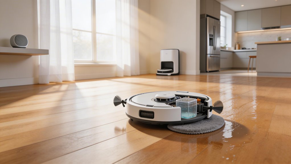 simultaneous vacuuming and mopping